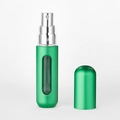 Portable 5ml green metallic refillable perfume atomizer with a clear visual window - Matte Green