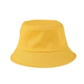 Classic bright yellow cotton bucket hat with parallel stitching and flat top design - M (56-58cm) / Yellow