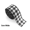5cm Black and White Plaid (2m)