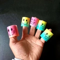 Rainbow gradient smiley face finger spring toys for kids stress relief five pack - Mini Smile Face Rainbow Spring