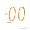 Minimalist 18k gold plated stainless steel 23mm hoop earrings with 2g weight details - 1.6*23mm / Gold