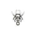 Silver spider charm pendant in metallic finish with connection loop for DIY jewelry - Antique Silver Spider