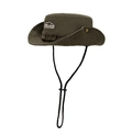 Dark olive green outdoor sun hat with wide brim, embroidery and windproof cord - M (56-58cm) / Army Green