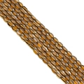 Oval amber glass seed beads with faceted gold edges for DIY jewelry making - Approx 50pcs/Strand / 3x5mm / Transparent Coffee