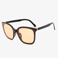 Foldable cat-eye sunglasses with black frame and vibrant orange lenses for fashion - 4th Gen - Twilight Orange