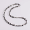 Dettaglio della collana a catena bizantina in acciaio inossidabile 6mm in argento - Color Acciaio