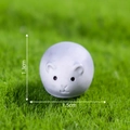 Miniature white hamster figurine 1.3cm high for moss landscape garden decoration - No.16 Prone Hamster