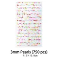 Colorful 3mm self-adhesive mixed pearl stickers for DIY crafts and decor, 750 pieces pack - 3mm Colored Pearl / 750 Pcs 9.3x15.8cm