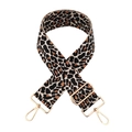 Adjustable leopard print bag strap with golden metal swivel hooks and buckles - B-17 Khaki Black & Brown Leopard Dot