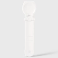 White cat-ear silicone pet feeder spoon with adjustable handle for squeezable treats - White
