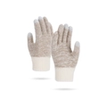 Women's winter thermal fleece-lined knit gloves with touchscreen fingers in beige - Beige