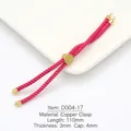 Detail view of 3mm rose pink Milan rope bracelet with adjustable 18k gold plated clasp - Pink