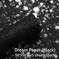 Black hollowed-out texture wrapping paper, 50x70cm dreamy mesh fiber sheets for flowers - Black