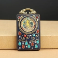 Royal Blue Guanyin Thangka Nepal Single Pendant