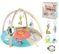 Gimnasio para bebés con alfombra de animales y juguetes sensoriales colgantes en su caja - Gimnasio para Bebés Tema Zoo Estilo A / 75x75x50cm