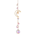 Golden moon and sun suncatcher with faceted K9 crystal pendants on white background - Style 5 Evil Eye Moon Pendant