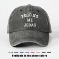 Casquette de baseball vintage grise en coton avec slogan blanc PERO NO ME JODAS imprimé - Noir