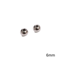DIY jewelry 6mm stainless steel round spacer beads with high-gloss silver finish - Round Bead 6mm Steel Color (10 pcs/Pack)