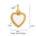 Golden heart pendant with white enamel finish and dimensions for DIY jewelry making - L266828-White White Beaded Heart