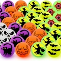 Mixed set of 32mm Halloween bouncy balls with pumpkin, skull, and bat patterns - 25mm / Halloween Luminous Bouncy Ball