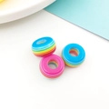 Perline a botte in resina a strisce arcobaleno 8x14mm con foro grande per gioielli - Base Blu Righe Arcobaleno-8x14mm