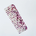 Elegant wide-tooth acetate comb with pink and purple marble texture on white background - Large (D#) / Purple White (D#)