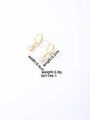 Exquisite gold teardrop earrings with pear-cut cubic zirconia and glossy finish - Gold Hoop + Clear White Zirconia (E01194-1)