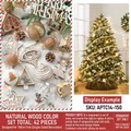 Set of 42 white wooden Christmas tree hanging ornaments including stars and snowflakes - 150cm Christmas Tree Accessory Pack / White Wood Color