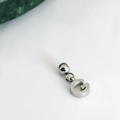 Polished silver-tone metal letter G pendant with ball clasp for DIY necklaces - Letter Pendant (G) / Silver