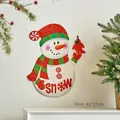 Decorazione pupazzo di neve di Natale con scritte SNOW e paillettes rosse, 41x27cm - Pupazzo di Neve con Uccellino