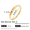 18K vergoldetes Edelstahlarmband mit roten und grünen Zirkonia-Sternen verziert - Rot und Grün (NB-B6234-RD-2)