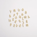 Set mit 26 vergoldeten S925 Silber A-Z Alphabet Anhängern mit Zirkonia Mikropavé - Buchstabe A / Gold