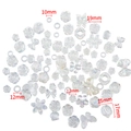 Iridescent acrylic DIY bead set with butterfly and flower charms for craft jewelry - Approx. 100g/Pack / Translucent White