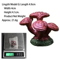 Miniature de champignon Reishi en résine modèle G pour jardins féeriques et aquariums - Ornement Ganoderma Marron Rougeâtre (Style G)