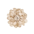 Detail of champagne satin fabric flower with delicate stitched edges for DIY accessories - Khaki