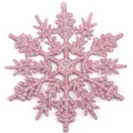 Pink glitter snowflake ornament for Christmas tree decor, high elasticity 10cm variant - 10CM-6g (With Rope) / Pink