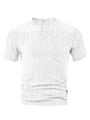 Camiseta blanca de cuello en V para hombre con bolsillo en el pecho y tela texturizada - S / Blanco