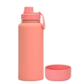 1L Coral pink insulated water bottle with matte finish and silicone anti-slip base - 1 L / Coral Pink - Sport