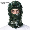 Passamontagna tattico in maglia verde mimetico con dettagli a frange per la caccia esterna - Taglia unica / Verde Mimetico