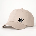 Verstelbare beige katoenen baseballpet met NY-print op een witte achtergrond - Eén maat / Licht kaki