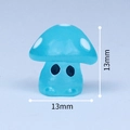 Luminous blue mushroom elf figurine, 13mm miniature resin garden decor with white spots - Glow In The Dark Light Blue