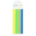 Slim translucent PET sticky notes in yellow green orange and blue on grid backer - Fluorescent Green
