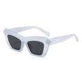 Modern rectangular sunglasses with frosted white frames and dark lenses for outdoor style - Matte Blue Frame Black Grey Lens