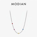 Elegante collana girocollo in argento s925 con cinque ciondoli a cuore colorati - Argento 925 / Cuore in Smalto Multicolore (Argento Sterling S925)
