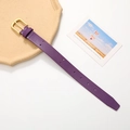 Minimalist deep purple leather phone strap with a matte gold buckle for women's DIY accessories - Leather Wrist Strap / Dark Purple