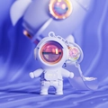 Astronauten-Schlüsselanhänger in Hellviolett mit Metallring und transparenter Perle - Astronaut Sunset Lamp Schlüsselanhänger / Lila