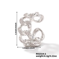 Elegante anello a catena cubana argento con zirconi micro-pavé, altezza 2,3 cm - Argento (R02314-2)