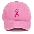 Casquette de baseball en coton lavé rose avec broderie pour la protection solaire - Réglable / Rose