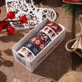 Christmas washi tape set featuring 6 rolls of reindeer and snowflake patterns in gift box - Classic Christmas Elements Style (SDMC230816-1)