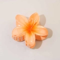 Peach orange gradient plumeria hair claw clip in translucent resin floral design - #13 Orange Yellow